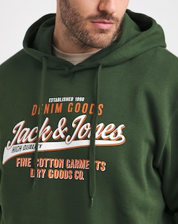 Jack &amp; Jones Logo Hoodie - Green