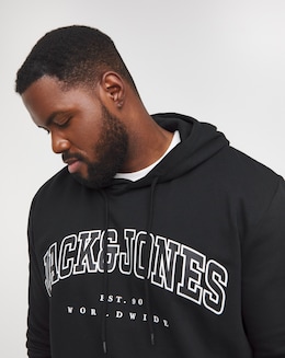 Jack &amp; Jones Caleb Logo Hoody - Black