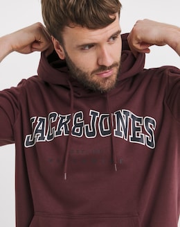 Jack &amp; Jones Caleb Hoodie - Burgundy