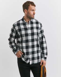 Jack &amp; Jones Gingham Twill Shirt - White
