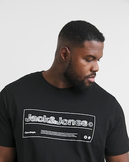 Jack &amp; Jones Alpha Logo T-Shirt - Black
