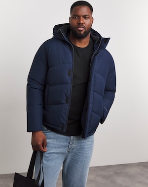 Jack & Jones World Puffer Coat - Navy - Image 1