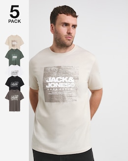 Jack &amp; Jones Aero 5 Pack T-Shirt