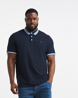 Jack &amp; Jones Premium Paulos Tipped Polo - Navy