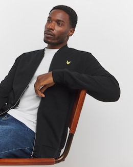 Lyle &amp; Scott Black Sweatshirt Bomber Jacket