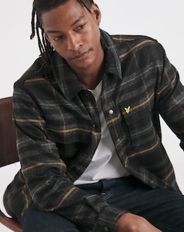 Lyle &amp; Scott Brushed Tartan Overshirt - Black