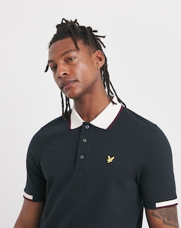 Lyle &amp; Scott Short Sleeve Half Tipped Polo - Navy