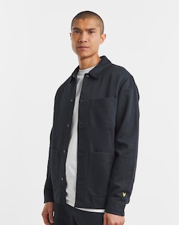 Lyle &amp; Scott Linen Blend Overshirt - Navy