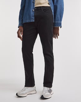 Black Straight Fit Stretch Jeans