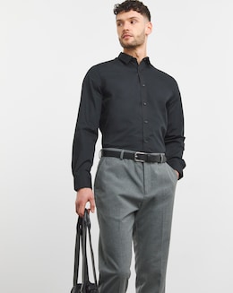 Black Long Sleeve Formal Shirt Reg