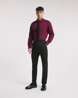 Wine Long Sleeve Formal Shirt Long