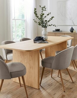 Oslo Panel Table & Emilie Fabric Chairs - Image
