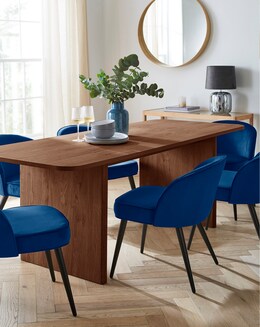 Oslo Panel Table & Emilie Velvet Chairs - Image