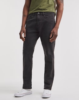 Blackwash Straight Fit Stretch Jeans