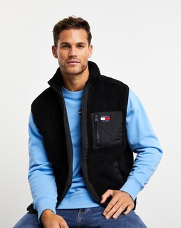Tommy Jeans Black Sherpa Gilet