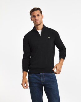 Lacoste Black Half Zip Knitted Jumper