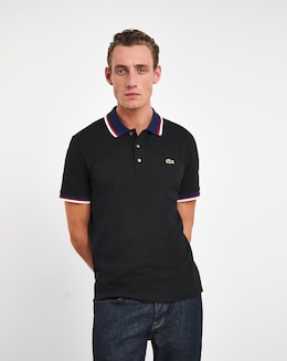 Lacoste Black Short Sleeve Tipped Polo