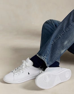 Polo Ralph Lauren Heritage Court Leather Trainers - White
