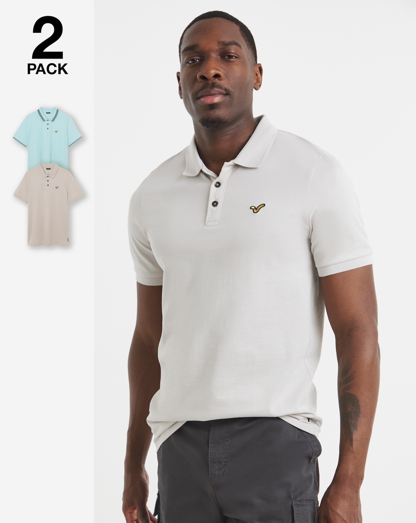 Men's Size 5XL 64/66in Grey Polo Shirts | Jacamo