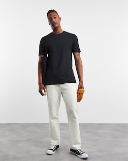 Pure Cotton Crew Neck T-Shirt Long- Black