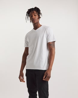 White V-Neck T-shirt Regular
