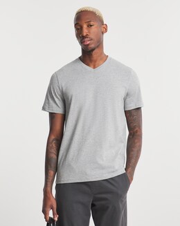 Grey Marl V-Neck T-shirt Regular