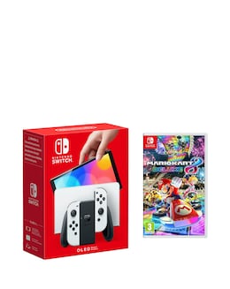 Nintendo Switch OLED White Console &amp; Mario Kart 8 Deluxe Bundle
