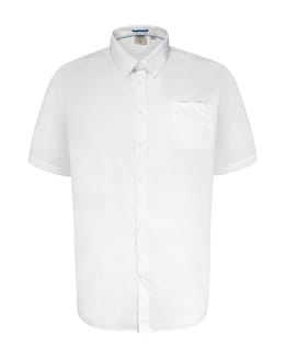 D555 Delmar White Short Sleeve Easy Iron Shirt