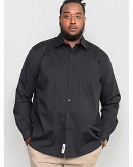 D555 Corbin Long Sleeve Easy Iron Black Shirt