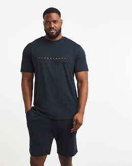Jack &amp; Jones Star Logo T-Shirt &amp; Short Set - Navy