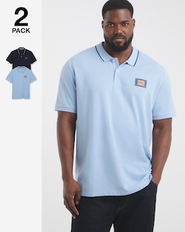 Jack &amp; Jones Hudson Logo Polo 2 Pack - Multi