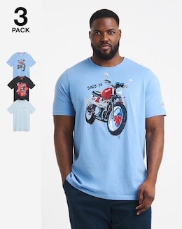 Joe Browns 3 Pack Graphic T-Shirts Long Length