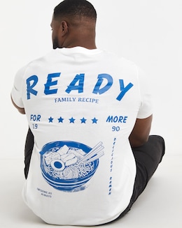 Jack &amp; Jones Charge Back Graphic T-Shirt - White