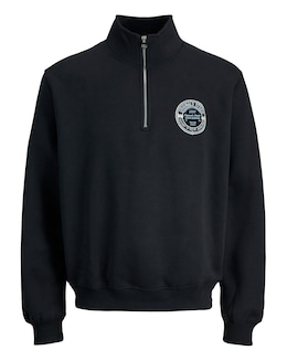 Jack &amp; Jones York 1/4 Zip Sweatshirt - Black
