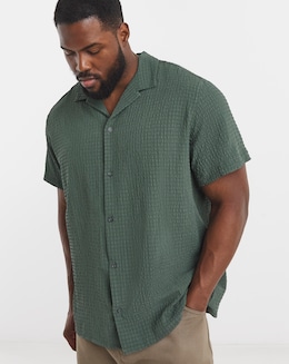 Jack &amp; Jones Pablo Textured Resort Shirt - Green