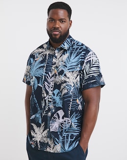 Jack &amp; Jones Hawaii Print Shirt - Navy