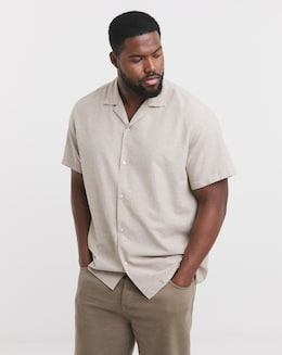 Jack &amp; Jones Breeze Resort Linen Shirt - Crockery