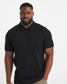 Jack &amp; Jones Benja 1/4 Zip Polo - Black