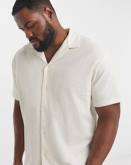 Jack &amp; Jones Premium Blaleo Textured Resort Shirt - Cream