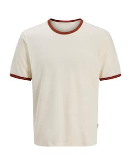 Jack &amp; Jones Ringer T-Shirt - Red/Cream