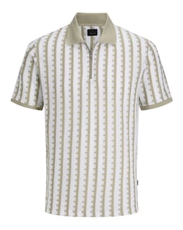 Jack &amp; Jones Premium 1/4 Zip Polo - Sage Multi