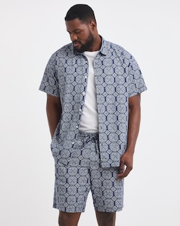 Jack Jones Seersucker Shirt &amp; Short Set - Ocean