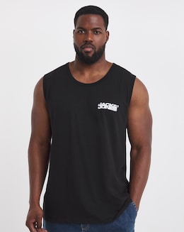 Jack &amp; Jones Logo Slub Vest - Black
