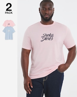 Jack &amp; Jones Avria Logo T-Shirt 2 Pack - Multi
