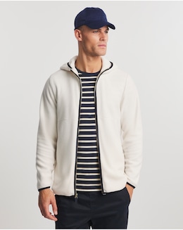 Polar Fleece Full Zip Hood Sweatshirt L