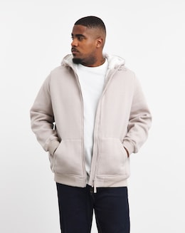 Borg Lined Hooded Sweatshirt Long