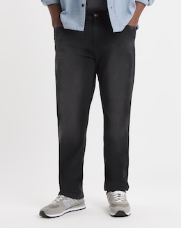 D555 Benson Dark Grey Tapered Fit Stretch Jeans