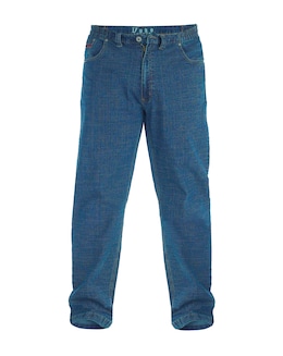D555 Bailey Relaxed Comfort Fit Stretch Jeans With Elasticated Waist Blue