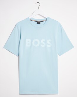 BOSS Light Blue Short Sleeve Big Logo T-Shirt