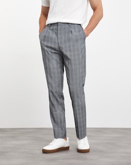 Luke Grey Check Suit Trouser